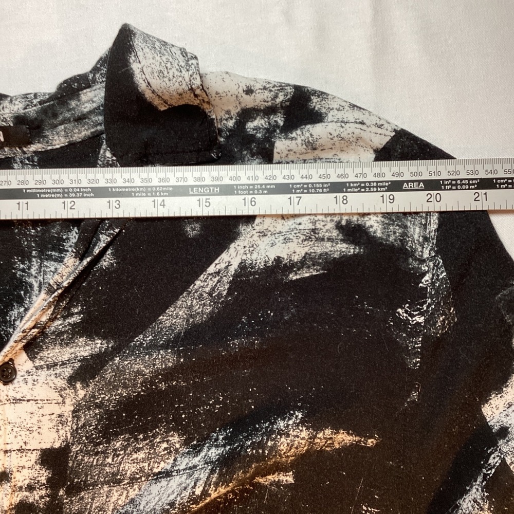 Jackson Abstract Brushstroke Shirt Mens L Black White Grunge Streetwear Indie - Picture 7 of 7